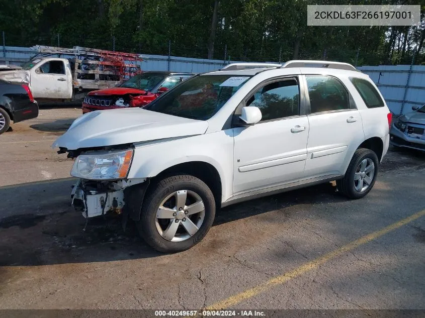 2006 Pontiac Torrent VIN: 2CKDL63F266197001 Lot: 40249657