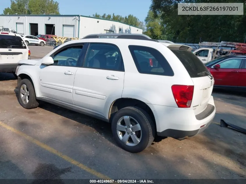 2006 Pontiac Torrent VIN: 2CKDL63F266197001 Lot: 40249657