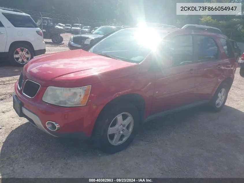 2006 Pontiac Torrent VIN: 2CKDL73F866054947 Lot: 40382983