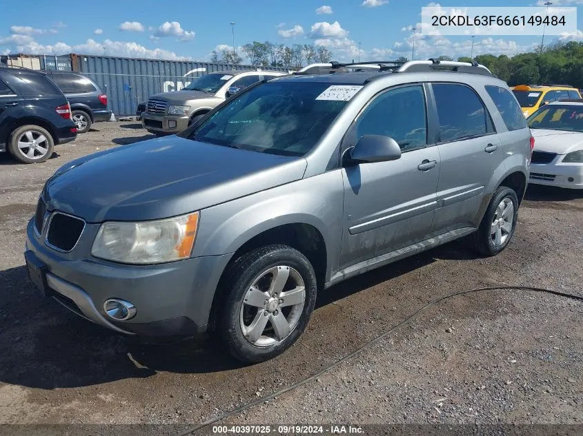 2006 Pontiac Torrent VIN: 2CKDL63F666149484 Lot: 40397025