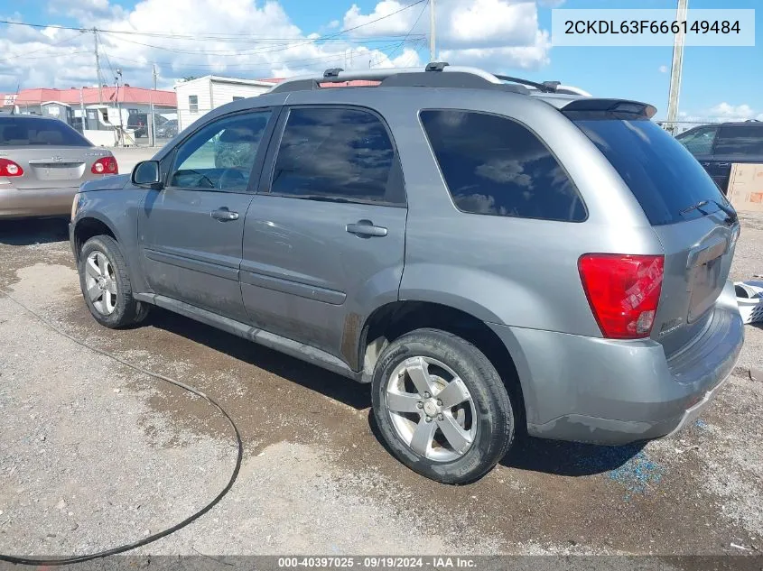 2006 Pontiac Torrent VIN: 2CKDL63F666149484 Lot: 40397025