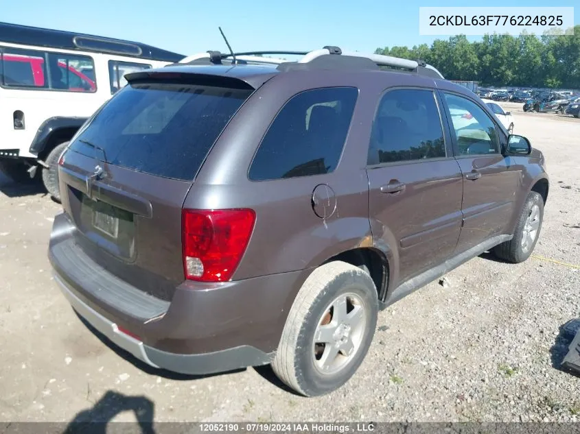 2007 Pontiac Torrent VIN: 2CKDL63F776224825 Lot: 12052190