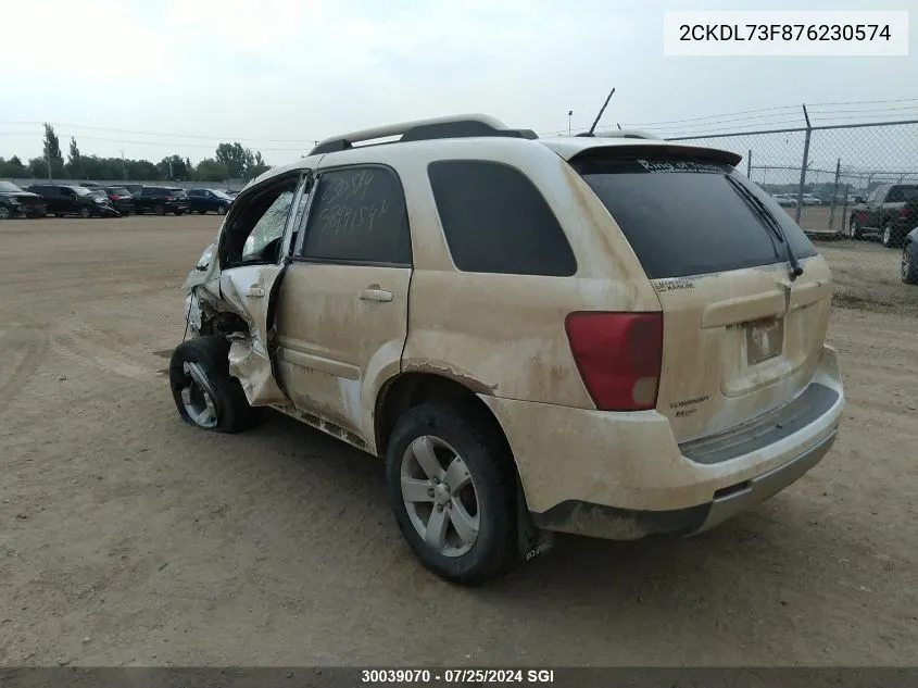 2007 Pontiac Torrent VIN: 2CKDL73F876230574 Lot: 30039070