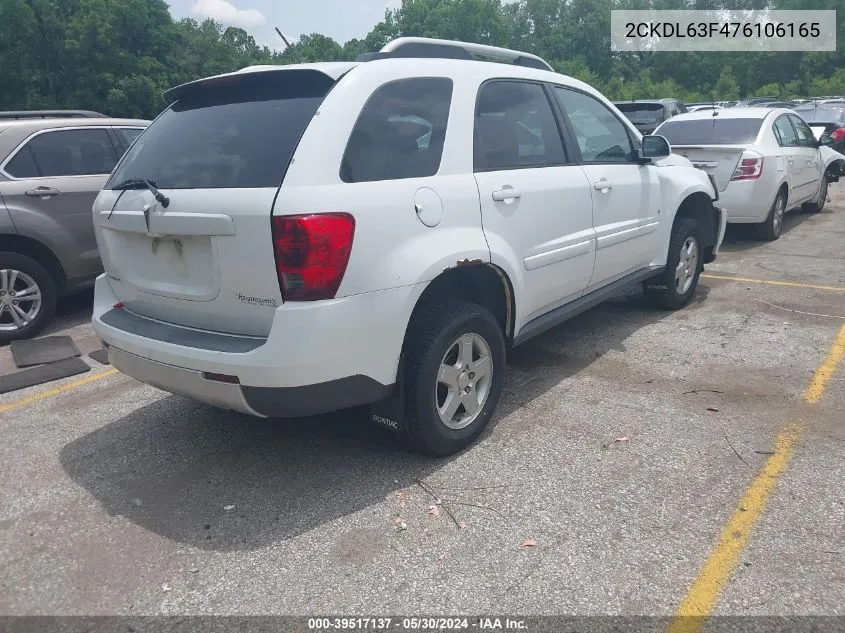 2007 Pontiac Torrent VIN: 2CKDL63F476106165 Lot: 39517137