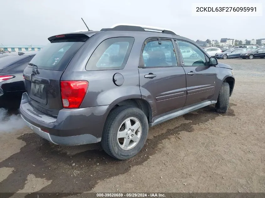 2007 Pontiac Torrent VIN: 2CKDL63F276095991 Lot: 39520659