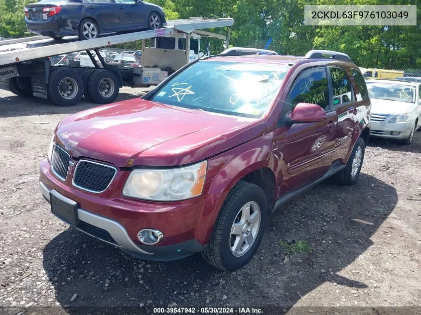 2007 Pontiac Torrent VIN: 2CKDL63F976103049 Lot: 39547942