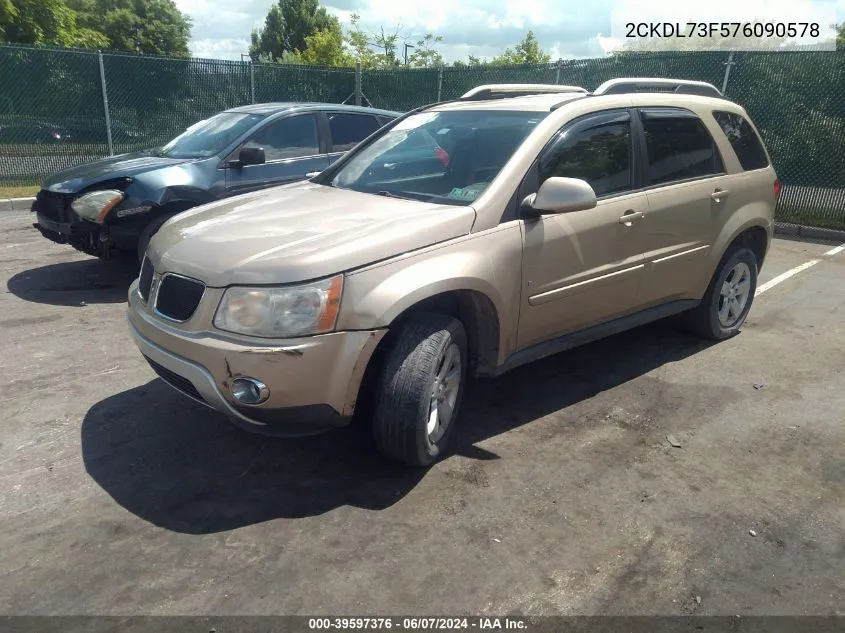 2007 Pontiac Torrent VIN: 2CKDL73F576090578 Lot: 39597376