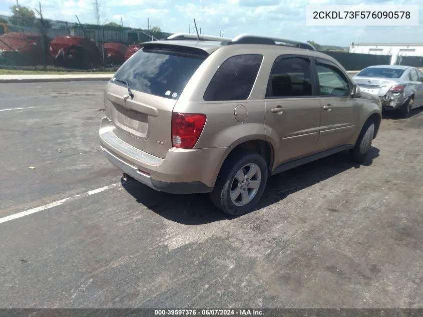 2007 Pontiac Torrent VIN: 2CKDL73F576090578 Lot: 39597376