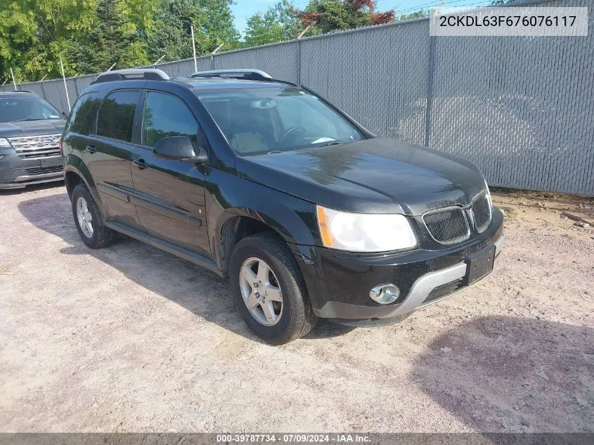 2007 Pontiac Torrent VIN: 2CKDL63F676076117 Lot: 39787734