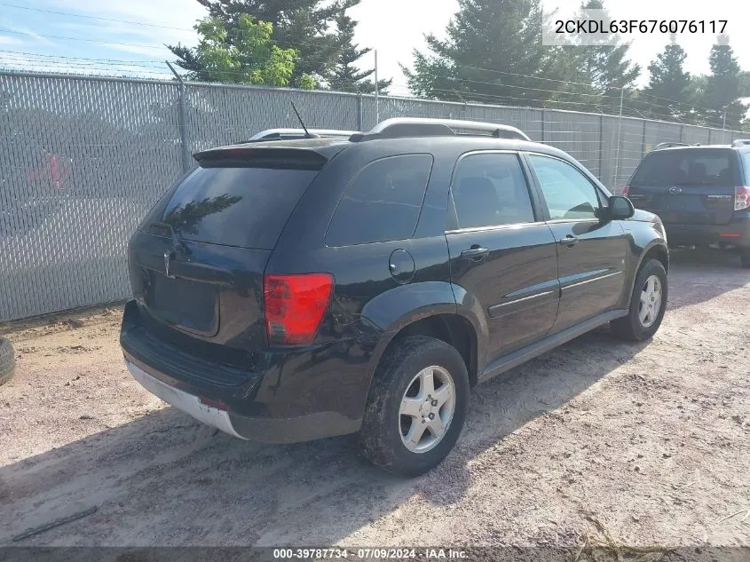 2007 Pontiac Torrent VIN: 2CKDL63F676076117 Lot: 39787734