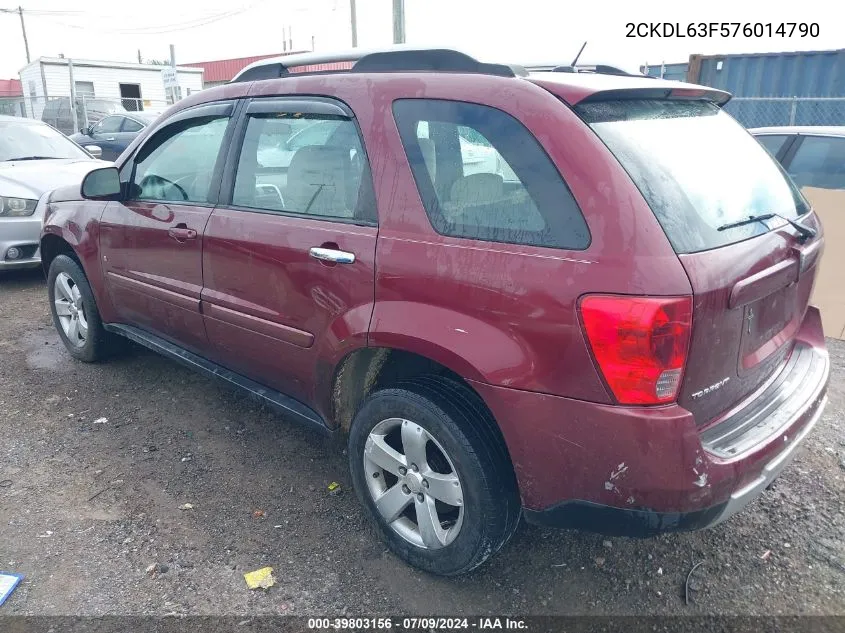 2007 Pontiac Torrent VIN: 2CKDL63F576014790 Lot: 39803156