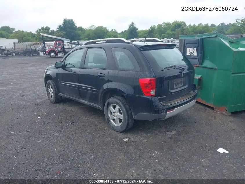 2007 Pontiac Torrent VIN: 2CKDL63F276060724 Lot: 39854139