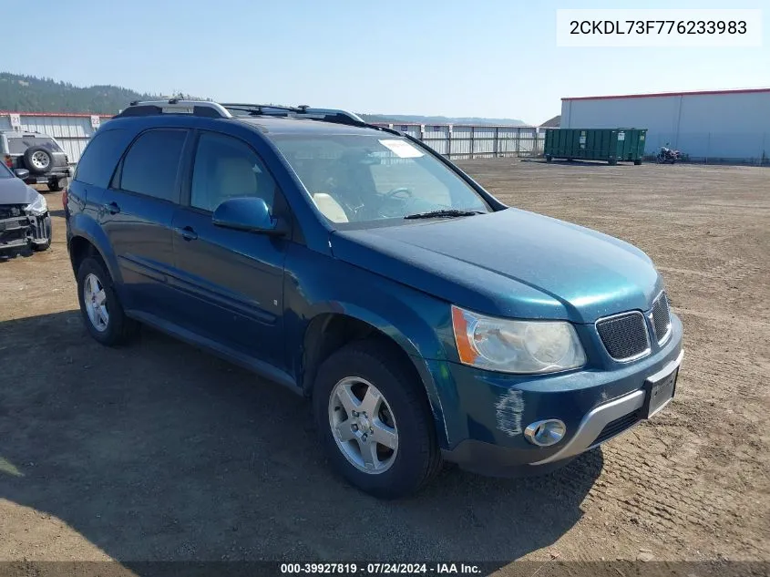 2007 Pontiac Torrent VIN: 2CKDL73F776233983 Lot: 39927819