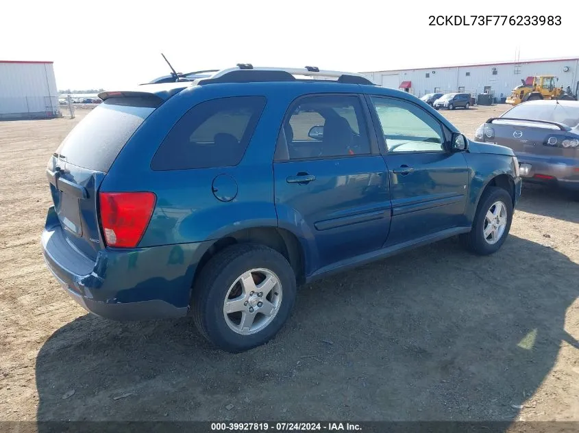 2007 Pontiac Torrent VIN: 2CKDL73F776233983 Lot: 39927819