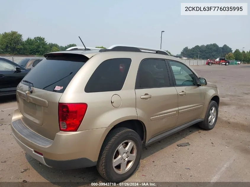 2007 Pontiac Torrent VIN: 2CKDL63F776035995 Lot: 39943718