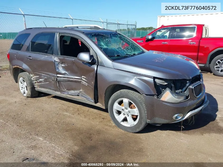 2007 Pontiac Torrent VIN: 2CKDL73F776040572 Lot: 40065293