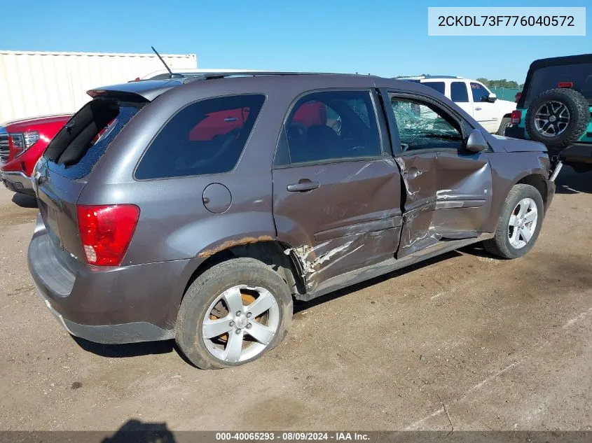 2007 Pontiac Torrent VIN: 2CKDL73F776040572 Lot: 40065293