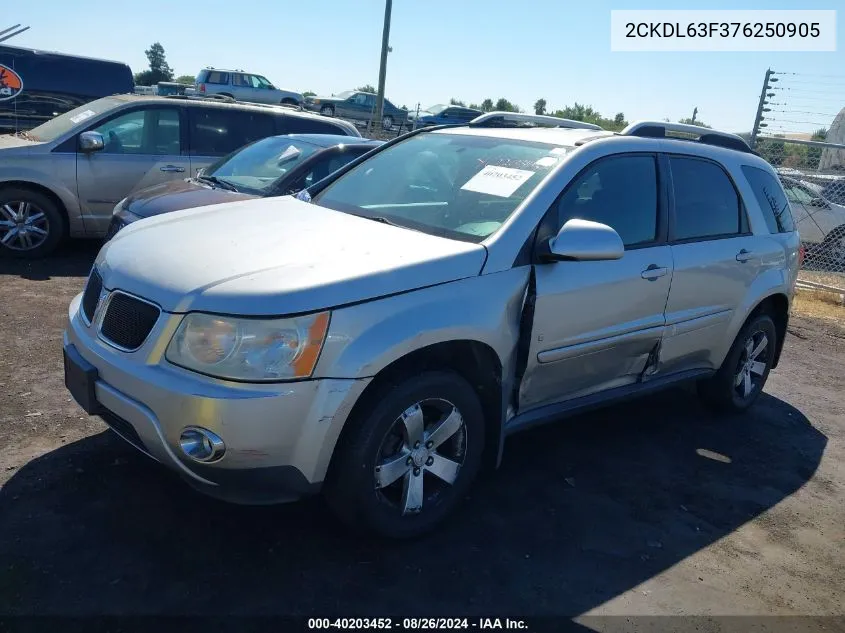 2007 Pontiac Torrent VIN: 2CKDL63F376250905 Lot: 40203452