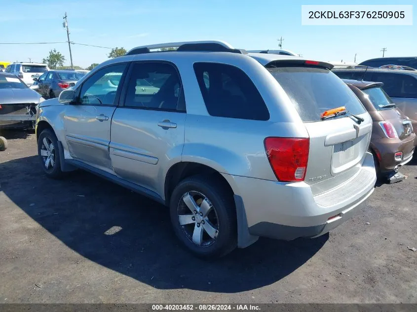 2007 Pontiac Torrent VIN: 2CKDL63F376250905 Lot: 40203452