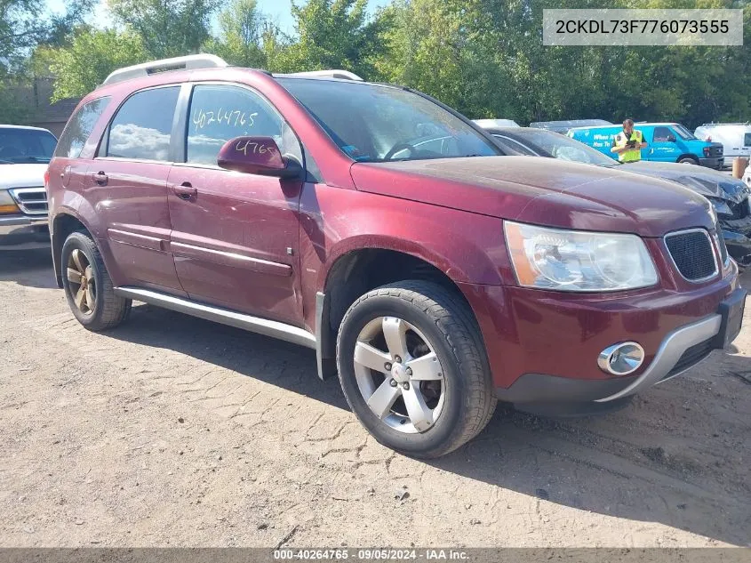 2007 Pontiac Torrent VIN: 2CKDL73F776073555 Lot: 40264765