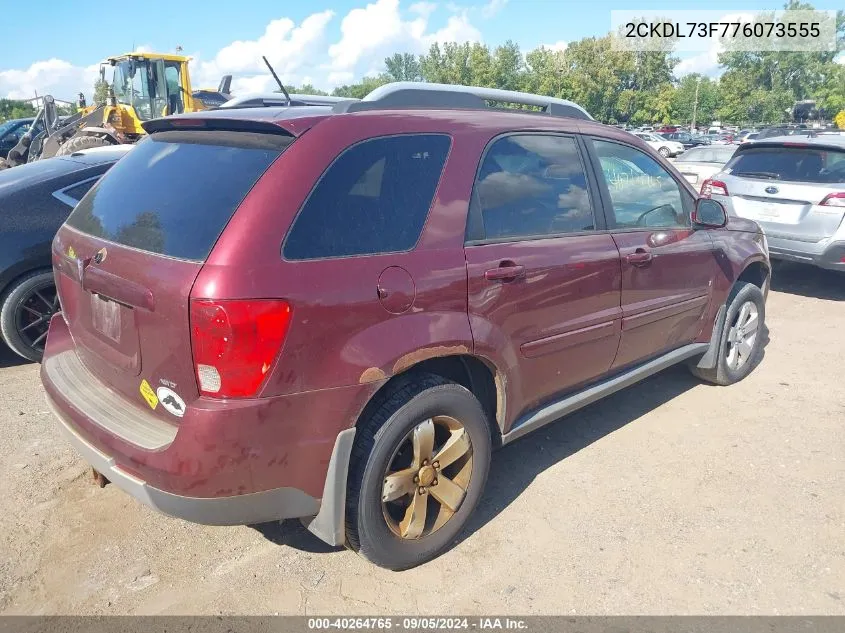 2007 Pontiac Torrent VIN: 2CKDL73F776073555 Lot: 40264765