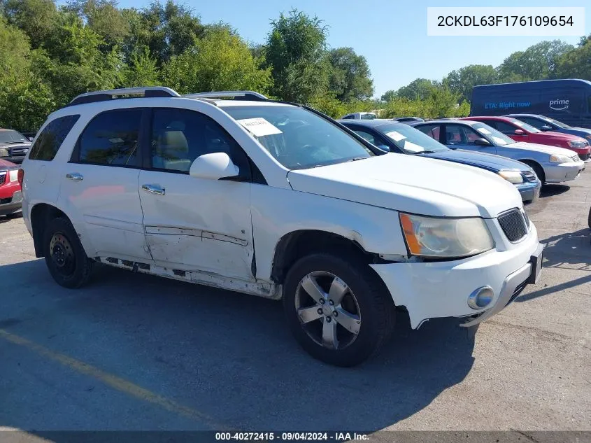 2007 Pontiac Torrent VIN: 2CKDL63F176109654 Lot: 40272415