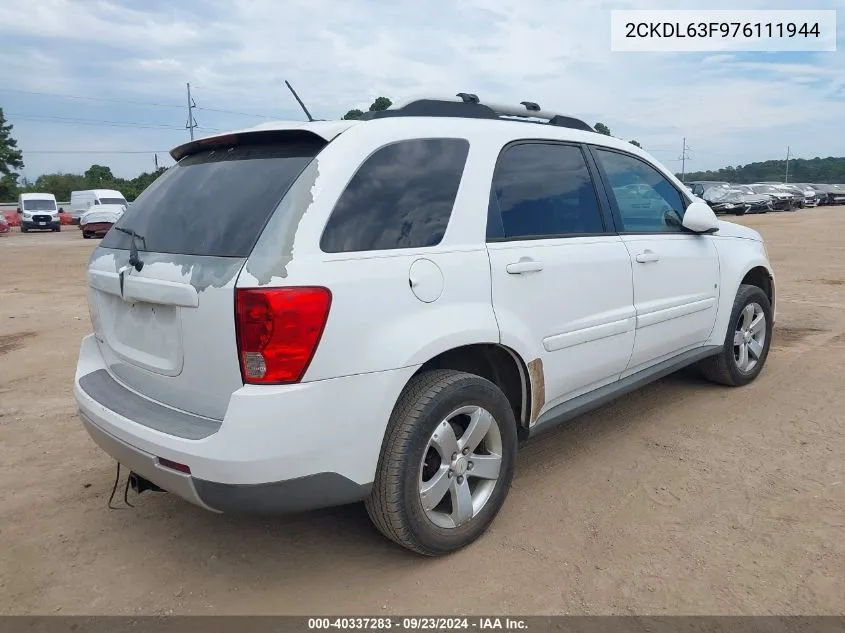 2007 Pontiac Torrent VIN: 2CKDL63F976111944 Lot: 40337283