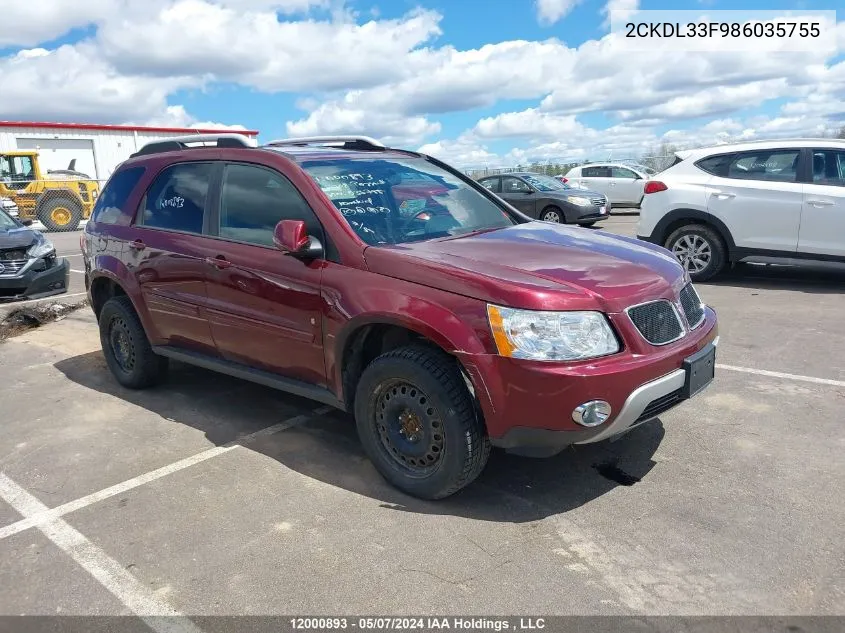 2CKDL33F986035755 2008 Pontiac Torrent