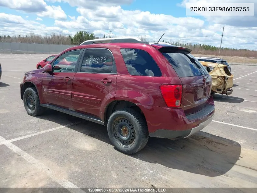 2CKDL33F986035755 2008 Pontiac Torrent