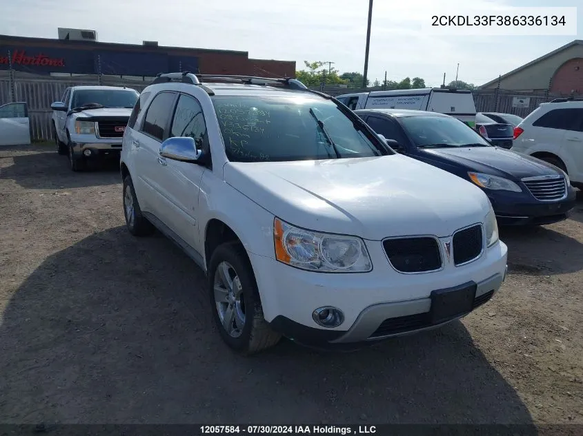 2008 Pontiac Torrent VIN: 2CKDL33F386336134 Lot: 12057584