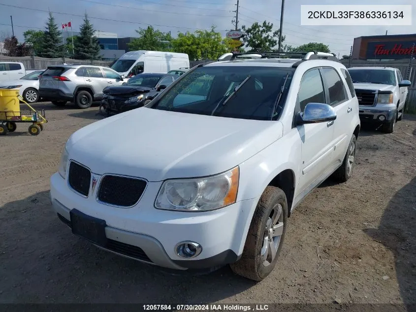 2008 Pontiac Torrent VIN: 2CKDL33F386336134 Lot: 12057584