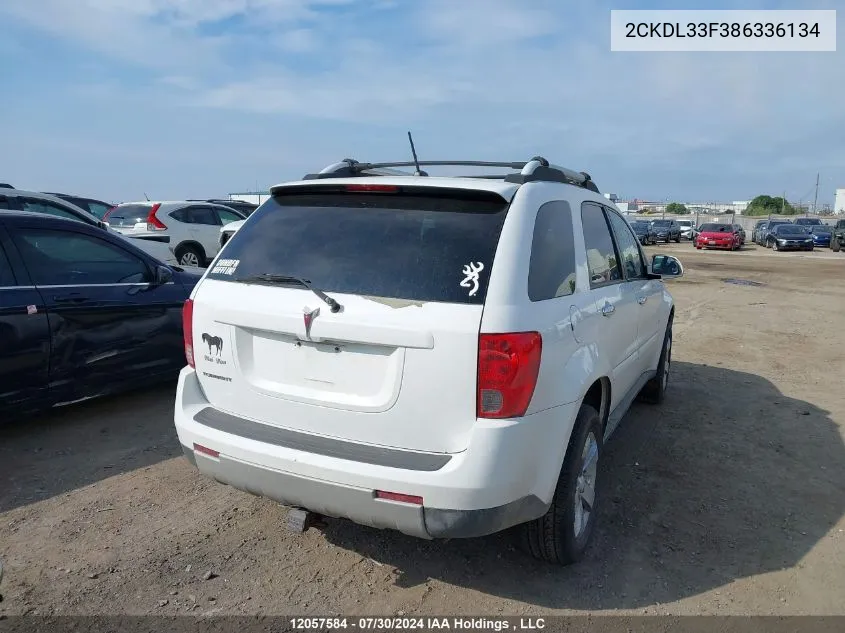 2008 Pontiac Torrent VIN: 2CKDL33F386336134 Lot: 12057584