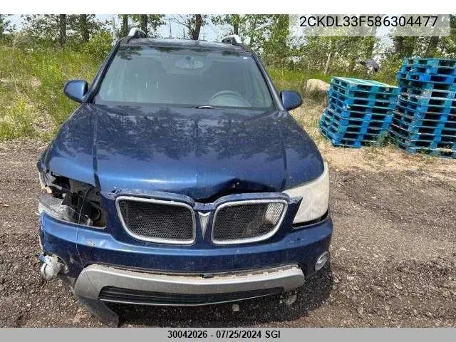 2008 Pontiac Torrent VIN: 2CKDL33F586304477 Lot: 30042026