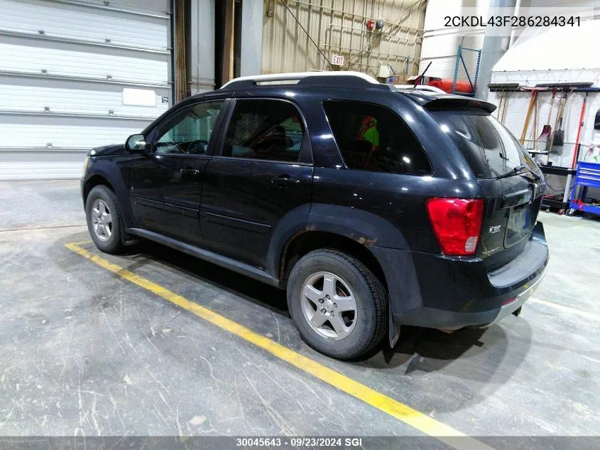 2008 Pontiac Torrent VIN: 2CKDL43F286284341 Lot: 30045643