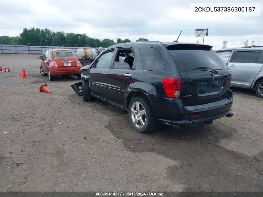 2008 Pontiac Torrent Gxp VIN: 2CKDL537386300187 Lot: 39414517