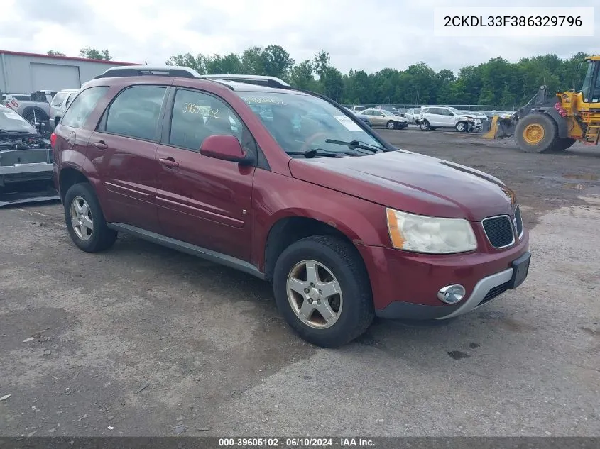 2008 Pontiac Torrent VIN: 2CKDL33F386329796 Lot: 39605102