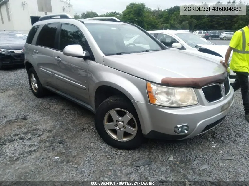 2008 Pontiac Torrent VIN: 2CKDL33F486004882 Lot: 39634101