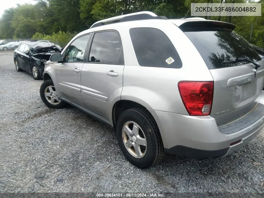 2008 Pontiac Torrent VIN: 2CKDL33F486004882 Lot: 39634101