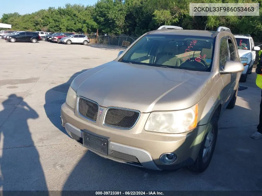 2008 Pontiac Torrent VIN: 2CKDL33F986053463 Lot: 39723381