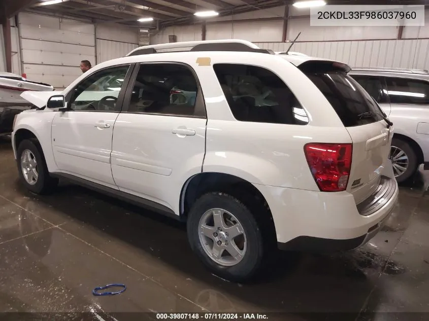 2008 Pontiac Torrent VIN: 2CKDL33F986037960 Lot: 39807148