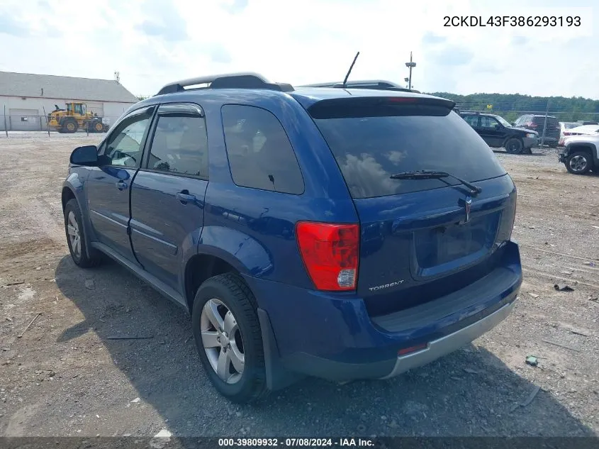 2CKDL43F386293193 2008 Pontiac Torrent