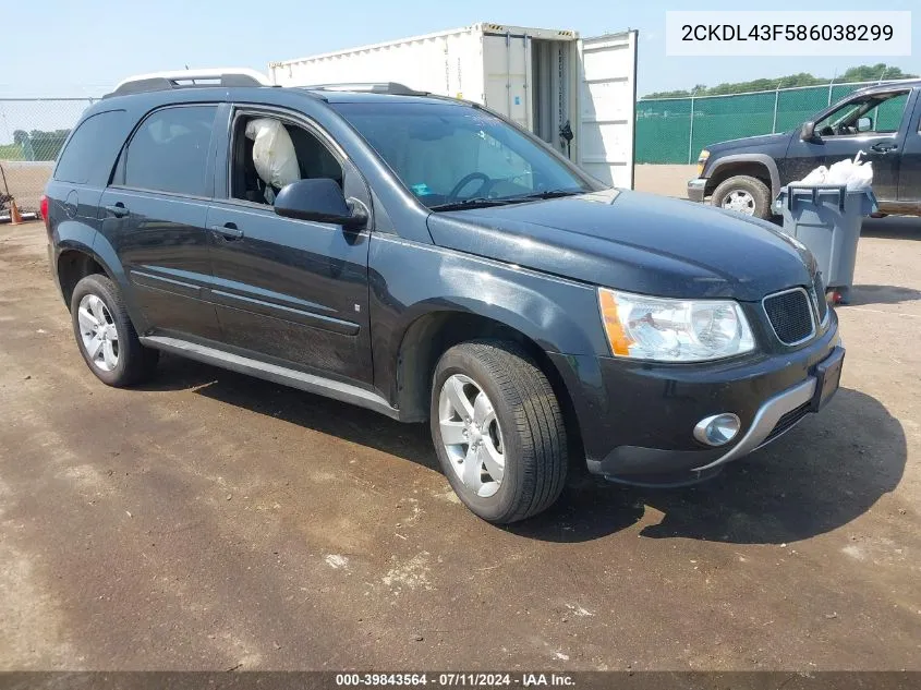 2008 Pontiac Torrent VIN: 2CKDL43F586038299 Lot: 39843564