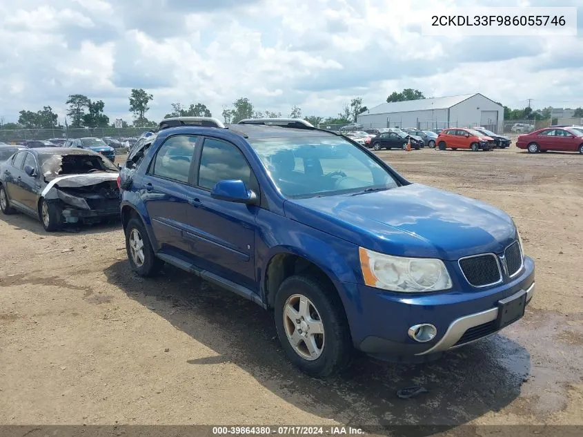 2008 Pontiac Torrent VIN: 2CKDL33F986055746 Lot: 39864380