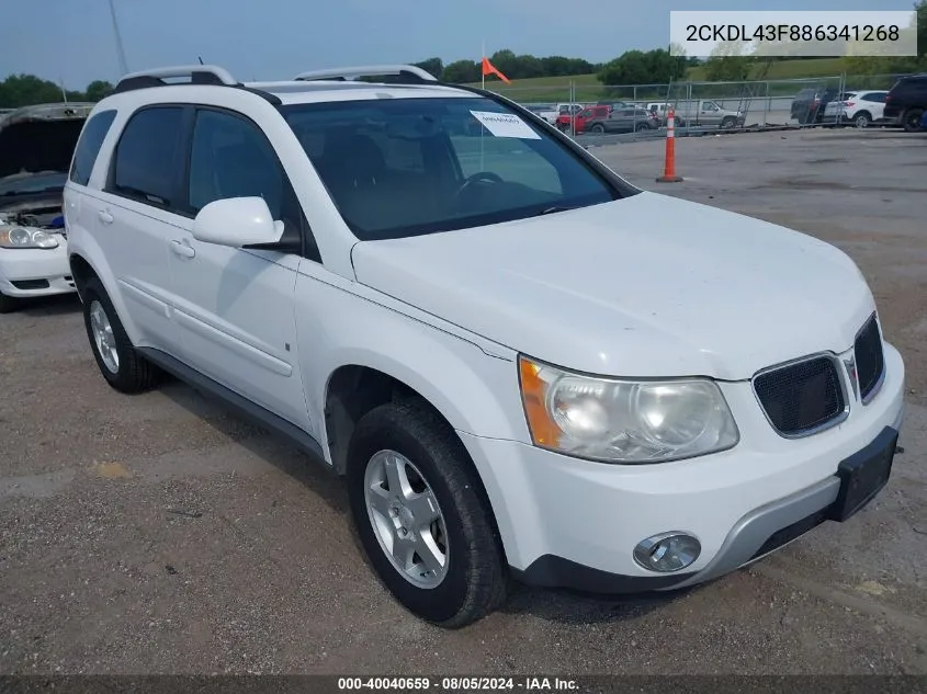 2008 Pontiac Torrent VIN: 2CKDL43F886341268 Lot: 40040659