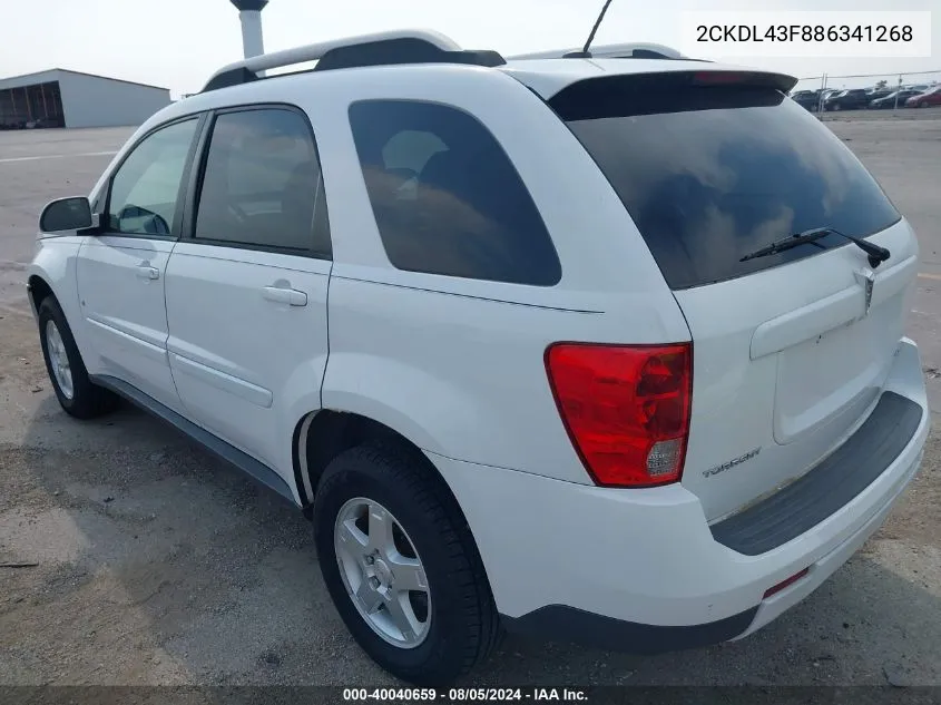 2008 Pontiac Torrent VIN: 2CKDL43F886341268 Lot: 40040659