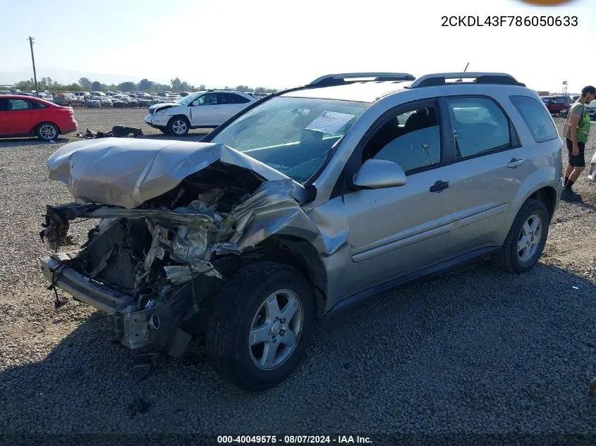 2008 Pontiac Torrent VIN: 2CKDL43F786050633 Lot: 40049575