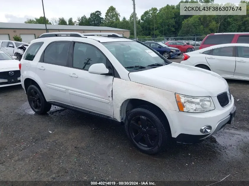 2008 Pontiac Torrent VIN: 2CKDL43F386307674 Lot: 40214019