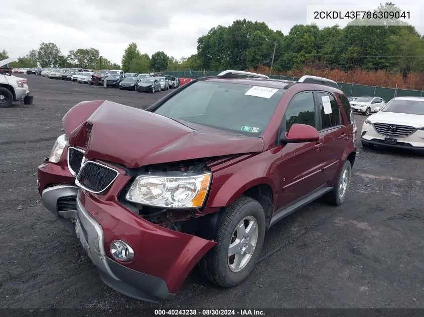 2CKDL43F786309041 2008 Pontiac Torrent