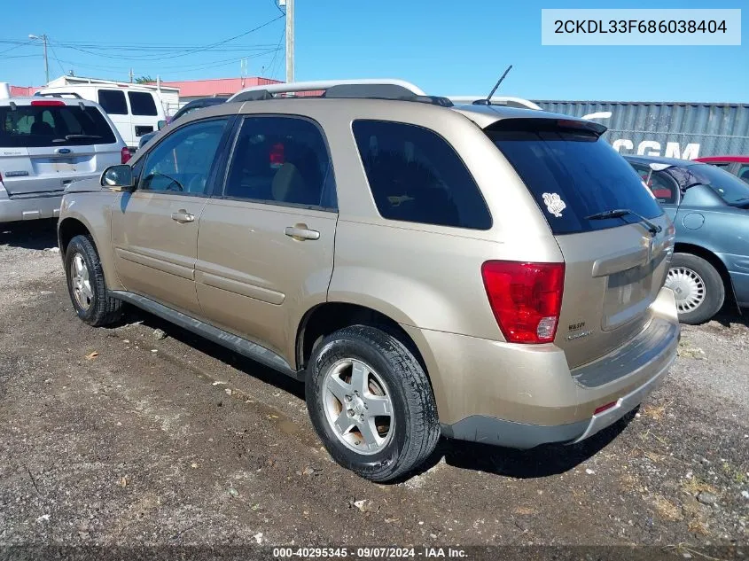 2008 Pontiac Torrent VIN: 2CKDL33F686038404 Lot: 40295345