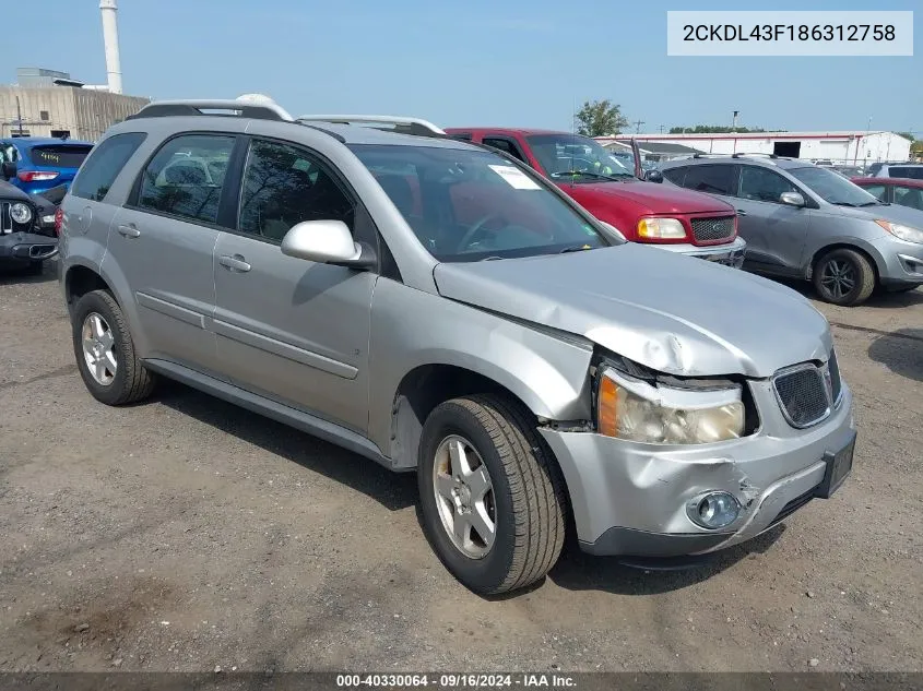 2CKDL43F186312758 2008 Pontiac Torrent